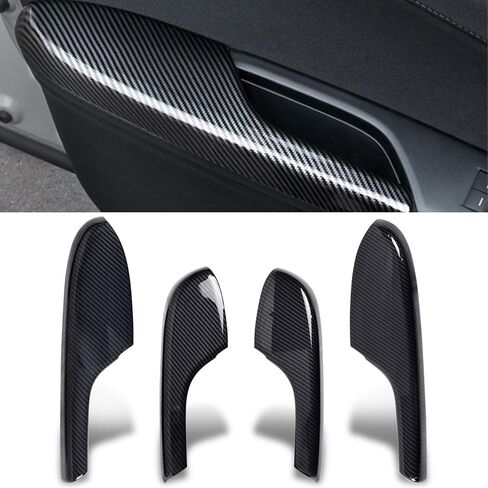 Door Armrest Interior Panel Trim Cover Carbon Fiber Pattern Compatible with Honda 10th Civic 2016-2021 Accessories in Kuwait