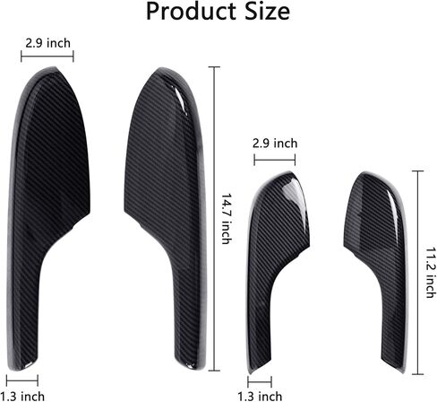 Door Armrest Interior Panel Trim Cover Carbon Fiber Pattern Compatible with Honda 10th Civic 2016-2021 Accessories in Kuwait