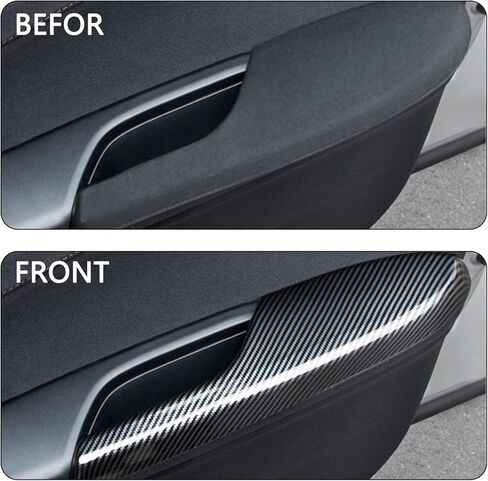 Door Armrest Interior Panel Trim Cover Carbon Fiber Pattern Compatible with Honda 10th Civic 2016-2021 Accessories in Kuwait