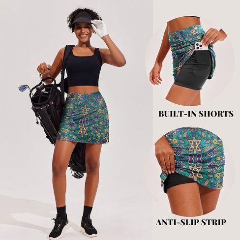 Ekouaer Women's Athletic Skorts Lightweight Golf Skirts Inner Shorts Pocket Tennis Workout Sports Pickleball Skort in Saudi Arabia