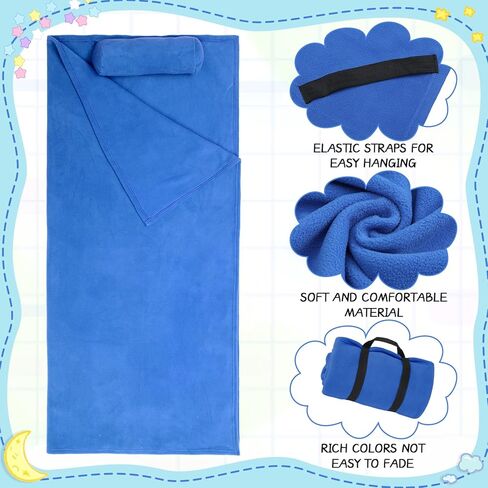 Tudomro Kids Nap Mat الصغار لمرحلة ما قبل المدرسة الرعاية النهارية بطانية قيلولة مع وسادة مرفقة وحزام مطاطي بطانية سرير من الصوف الناعم تناسب معظم سجادات الأطفال مقاس 51.18 × 50 بوصة (متعددة الألوان، 6 قطع) in Saudi Arabia