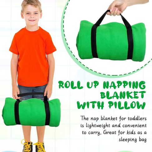 Tudomro Kids Nap Mat الصغار لمرحلة ما قبل المدرسة الرعاية النهارية بطانية قيلولة مع وسادة مرفقة وحزام مطاطي بطانية سرير من الصوف الناعم تناسب معظم سجادات الأطفال مقاس 51.18 × 50 بوصة (متعددة الألوان، 6 قطع) in Saudi Arabia