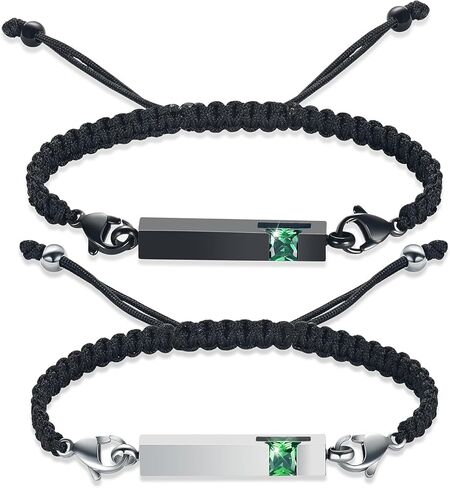 2 قطعة سوار الجرة للرماد للنساء كريستال مكعب مجوهرات جنائزية للرماد حجم قابل للتعديل سوار تذكاري (أخضر) in Kuwait