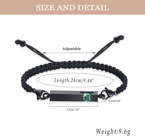 2 قطعة سوار الجرة للرماد للنساء كريستال مكعب مجوهرات جنائزية للرماد حجم قابل للتعديل سوار تذكاري (أخضر) in Kuwait