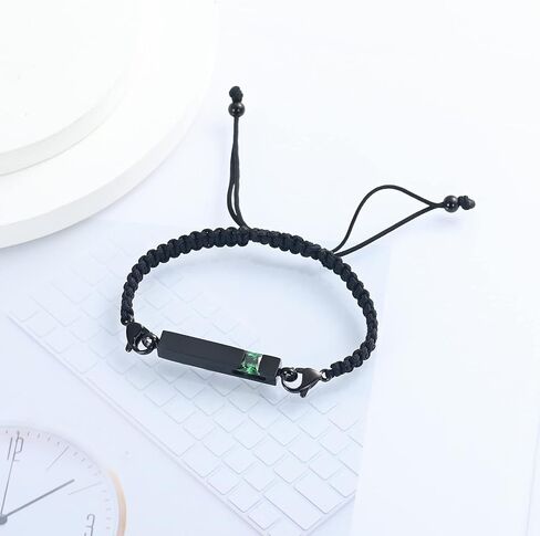 2 قطعة سوار الجرة للرماد للنساء كريستال مكعب مجوهرات جنائزية للرماد حجم قابل للتعديل سوار تذكاري (أخضر) in Kuwait