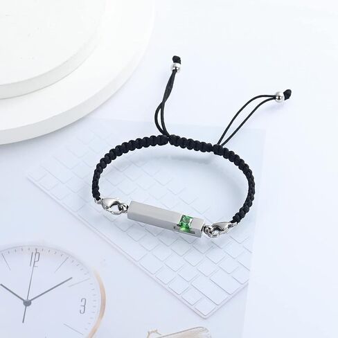 2 قطعة سوار الجرة للرماد للنساء كريستال مكعب مجوهرات جنائزية للرماد حجم قابل للتعديل سوار تذكاري (أخضر) in Kuwait