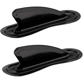 2 Pcs Kayak Skeg Tracking Fin, Inflatable Boat Shark Fin Watershed Board Fin Mounting Points PVC Replacement Accessories Universal for Most Surfboard/Canoe Boat/Paddleboard (Black)