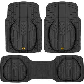 Cat Car Floor Mats for Trucks, Cars - Reservoir Deep Dish All-Weather Car Mats, Waterproof Automotive Floor Liners for Cars Trucks SUV, Universal Car Accessories, Black