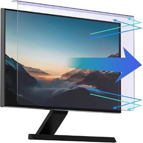 Anti Blue Light Screen Protector for 23, 23.6, 23.8 and 24 Inches Computer Monitor Hanging Type Blue Light Blocking Filter Anti Scratch Eye Protection Shield for Desktop Computer(BL HT 24 Inches)