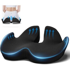 Seat Cushion for Office Chairs, Memory Foam Chair Cushion for Sciatica Pain Relief, Pressure Relief for Tailbone,Butt,Coccyx - Perfect for Car Seat, Wheelchair, Gaming Chair