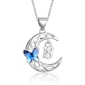 18th/40th/50th Birthday Gifts for Girls Celtic Knot Moon Butterfly Pendant Jewelry for Daughter Granddaughter