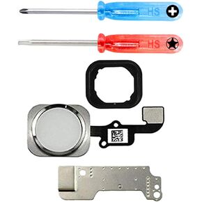 MMOBIEL Home Button Compatible with iPhone 6/6 Plus - Flex Cable Connector - Replacement - Incl. Screwdrivers - White