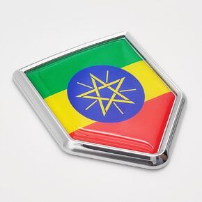 2 Pack Ethiopia Flag Decal Ethiopian Sticker Emblem Flags