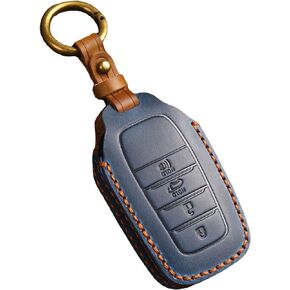 EASYANT for Toyota Tundra Leather Key Fob Cover, Key Fob Case for Toyota Tundra Sequoia Sienna 2021-2024 Smart Key Shell Black