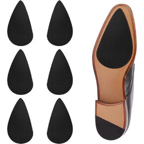 Cosmos 3 Pairs Shoe Sole Anti Slip Pads Adhesive Shoe Soles Protectors, Non Slip Shoe Grips, Shoe Bottom and Heel Noise Reduction Stickers for Leather Shoes and High Heels (Black)