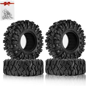 1.9 Crawler Tires black（4pcs），Inner black tire foam insert，RC crawler tires all terrain use，for Axial SCX10 90046 Redcat Gen8 RC4WD D90 TF2 MST 1/10 RC Crawler Gifts 1/10 rc body clips. ﻿
