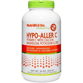 NutriBiotic - Hypo-Aller C Powder Vitamin C & Minerals, 16 Oz | 1300 Mg Vitamin C for Antioxidant & Collagen Support | Buffered with Calcium, Magnesium, Zinc & Potassium | Gluten & GMO Free
