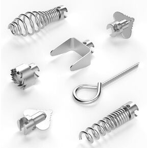 Drain Cleaner Combination Cutter Head Set,16mm Spring Automatic Locking Drain Dredging Cutter Head Accessories for Drain Cleaning Machines (Silvery)