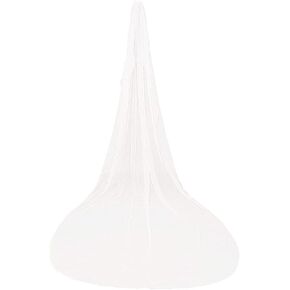 Ribbon Wrapped Edge Cathedral Wedding Veil with Comb One Layer 1 Tier Simple Elegant Bridal Hair Accessory in Kuwait