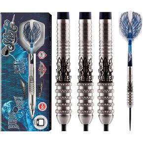 Shot! Darts Steel Tip, Birds of Prey Kite (21g/23g/25g), 80% Tungsten Barrel, Front Weighted, Handcrafted Professional Dart Set & Flights Made in New Zealand, Metal Tip for Bristle Dartboard