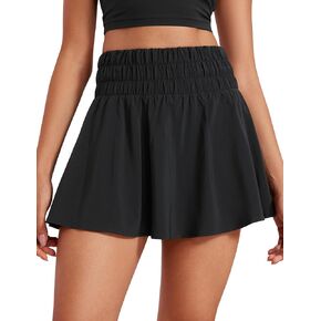 CRZ YOGA High Waisted Flowy Tennis Skirts for Women Pleated Casual Golf Athletic Pickleball Skorts with Shorts Pockets
