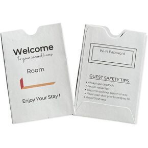 Hotel Key Card Holder/Sleeve/Envelopes/Cover (Box of 1000 Envelopes) Fits up to 4 RFID or Magnetic Stripe Hotel Key Cards. Envelope Size 3.55 inch Height * 2.37 inch Width.