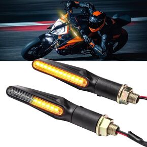 Motorcycle Indicators Flowing LED Turn Signal Lights 12V for Motorbike Scooter Quad Cruiser Off Road and More