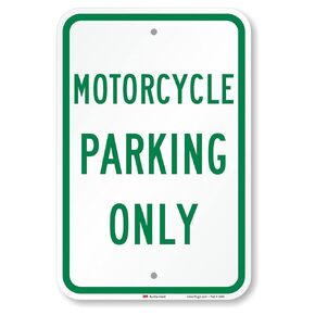 SmartSign "Motorcycle Parking Only" Sign | 12" x 18" 3M Engineer Grade Reflective Aluminum