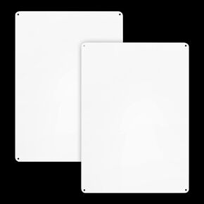 2-Pack White Blank Sign, 14"x 10" Plastic