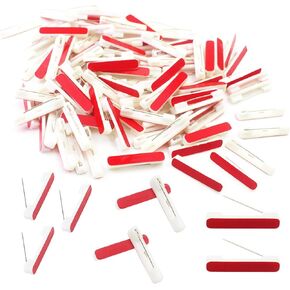100Pcs White Adhesive Safety Pins Back, Adhesive Bar Pins for Nametags ID Badge Crafting Parts