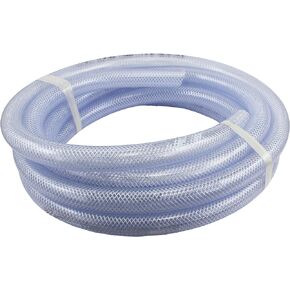 Duda Energy HPpvc125-001ft 1' x 1-1/4" ID High Pressure Braided Clear Flexible PVC Tubing Heavy Duty UV Chemical Resistant Vinyl Hose Water Oil