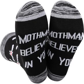JXGZSO Mothman Socks Mothman Believes In You Socks Mothman With Bright Red Eyes Gift Mothman Cryptid Gift Folklore Socks