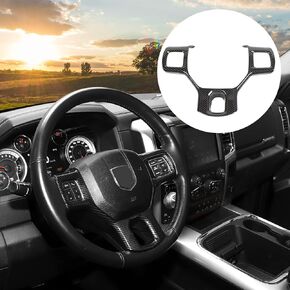 Hoolcar Interior Steering Wheel Cover ABS Trim Compatible with 2010-2017 Dodge RAM Accessories, Blue