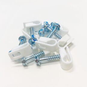 Round Cable Clip with Screws, Wire Clip, Cord Clips, Coaxial Cable Organizer Clips for Hanging (30)