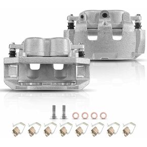 YHTAUTO Front Disc Brake Calipers with Bracket Replacement for Chrysler Dodge Models, Dakota 2009-2011, Durango Aspen 2007-2009, Ram 1500 2009-2017, Front Driver Passenger Caliper Assembly Set of 2