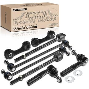 A-Premium Set of 8, Front Inner Outer Tie Rod End, Front & Rear Sway Bar Link, Compatible with Saab 9-3 2003 2004 2005 2006, L4 2.0L Only in Saudi Arabia