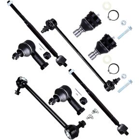 SCITOO 8pcs Front Outer Inner Tie Rod End Lower Ball Joint Sway Bar Link Fit 2001-2005 For Dodge Stratus 2000-2005 For Mitsubishi Eclipse 1999-2003 For Mitsubishi Galant For Sebring Suspension Kit