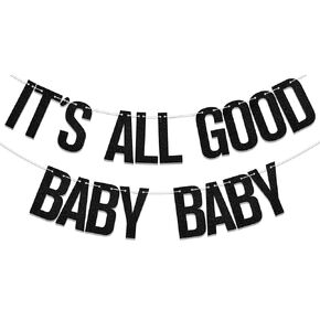 Black It's All Good Baby Baby Banner, Hip Hop Party Decorations, The Notorious One Birthday Decorations, Biggie 90s Music Theme Birthday Bunting Sign