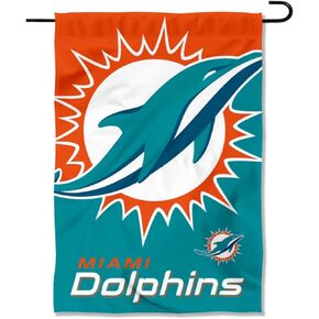 WinCraft Miami Dolphins Large Logo Double Sided Garden Banner Flag