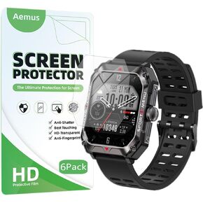 Screen Protector Compatible for FreeDvigor Smart Watch 2.02" (6 Pack) Full Coverage HD PET Film, For H22 Smart Watch