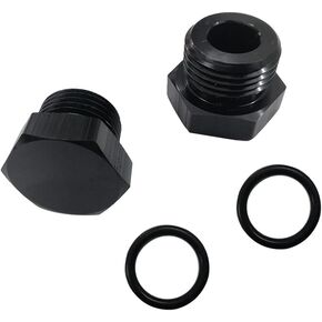 2Pcs AN8 Aluminum Block Off Cap Male Adapter with O-ring Plug Seal Nut Fuel Fitting Adapter(8AN, 2)