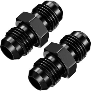 6AN to 6AN Male Flare Coupler Union Straight Fuel Hose Adapter Fitting Aluminum 2 PCS