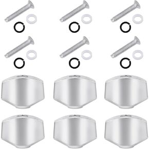 6PCS Guitar Tuning Peg Metal Small Square Shape Acoustic Guitar Tuning Pegs Buttons Tuners Machine Handle Replacement Buttons Tip for Folk Electric and Acoustic Guitar
