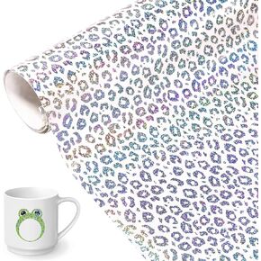 الفينيل الضفدع المجسم واضح 12 "x6ft لاصق الفينيل لفة شفافة الثلاثية الأبعاد تراكب التصفيح نمط الفهد الحرفية الفينيل الدائم للملصقات والديكور الزجاجي in Kuwait