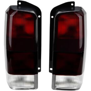 Fits for Jeep 97-01 XJ Tail Lights - Red/Smoked Lens Rear Tail Lamps Set (Left + Right) Compatible with 1997-2001 Cherokee XJ Chassis CH2800128 4897399AA