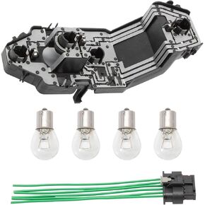Tail Light Assembly Holder Bracket for F55 F56 F57 - Rear Lamp Housing Socket with Plug & 4 Bulbs - Passenger and Driver Side - OEM #63217361305