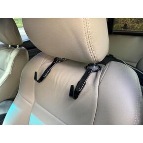 Headrest Hooks for Car 2 Pack Black