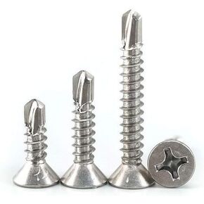Lag Bolts ST3.5 ST4.2 ST4.8 ST5.5 ST6.3 Cross Recessed Countersunk Head Self-Drilling Tapping Screws Stainless Steel Screw Tap Bolts (Size : ST3.5x13 80pcs)