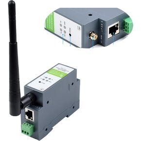 Rail-Mount Serial Server, RS485 to WIFI, RS485 to Ethernet, Ethernet to WIFI Converter Module,Modbus MQTT Gateway MultiTransparent Transmission Mode HTTPD/MQTT Host/Webpage/Serial Configuration