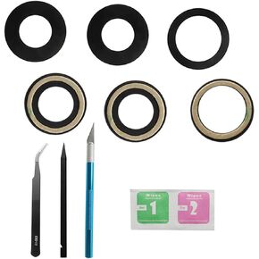 3pcs Rear Back Camera Glass Lens Replacement for iPhone 12 pro with Camera Glass Lens Max Sapphire Preinstalled Adhesive and Repair Tool kit Replacement